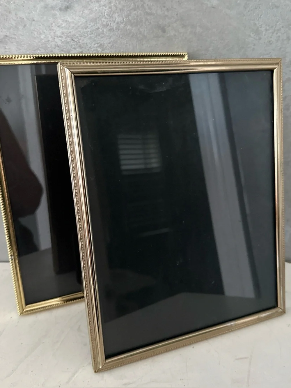 Vintage 8X10 ORNATE GOLD METAL Picture Frames VELVET BACK Lot Of 2